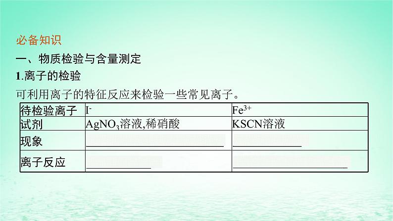 2022—2023学年新教材高中化学鲁科版选择性必修1第3章物质在水溶液中的行为第4节离子反应第2课时离子反应的应用(课件+课后习题)05