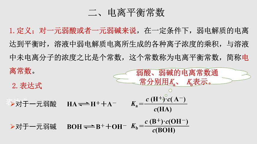 人教版高中化學(xué)選擇性必修一第三章第一節(jié)電離平衡（第2課時）課件2第8頁