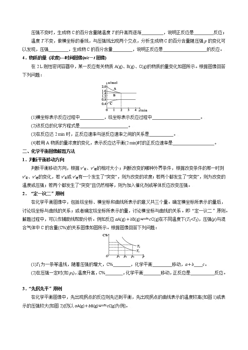 高中化学苏教版选修一 2.3.3 化学平衡中的图像问题 学案02