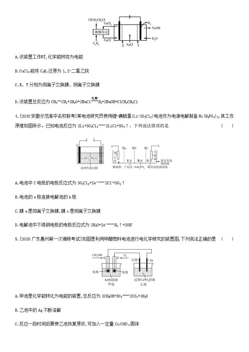 通用版高考化学考点复习训练十四电解池金属的腐蚀与防护含答案02