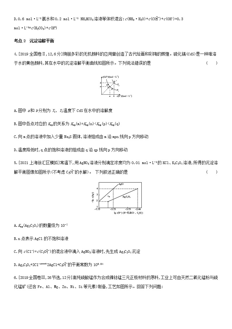 通用版高考化学考点题型拓展复习题十八盐类水解和难溶电解质的溶解平衡含答案第2页