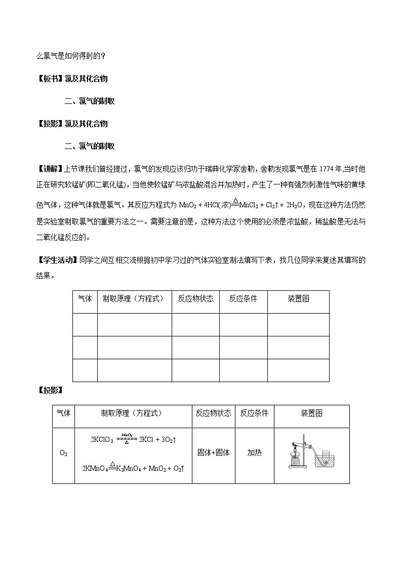 2.2.2 氯氣的實(shí)驗(yàn)室制法 氯離子的檢驗(yàn)教學(xué)設(shè)計(jì)(1)第2頁(yè)