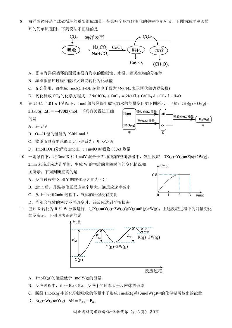 2023孝感新高考联考协作体高二上学期9月联考化学试题PDF版含答案03