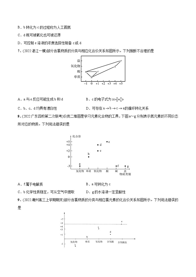 必练10 元素及其化合物、二维价态图30题 2023年高考化学总复习高频考点必刷1000题(广东专用)(原卷版)第3页