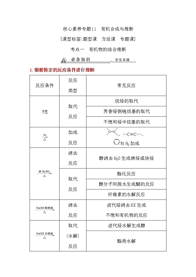 核心素養(yǎng)專題11+有機(jī)合成與推斷-教師用書第1頁