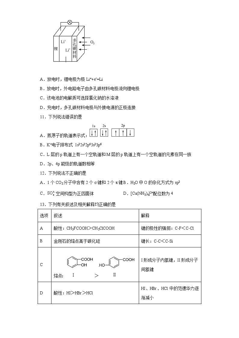 辽宁省沈阳市新民市第一高级中学2021-2022学年高二上学期期末考试化学试题(含答案)第3页