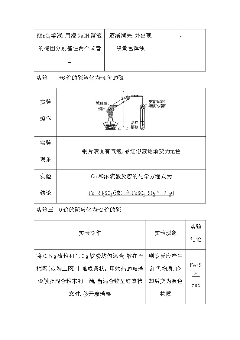 实验活动5 不同价态含硫物质的转化第2页