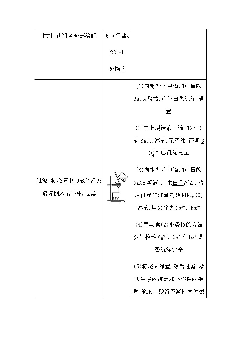 实验活动4 用化学沉淀法去除粗盐中的杂质离子第3页