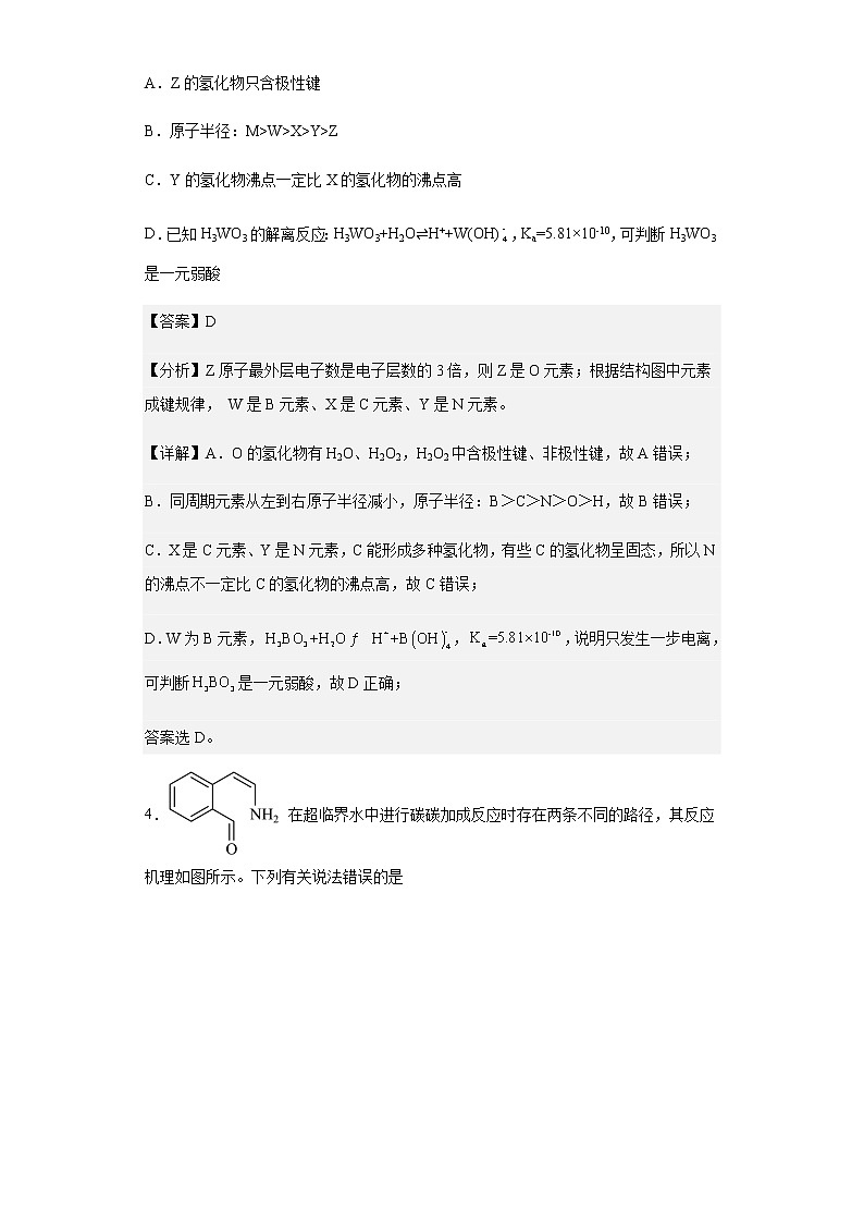 安徽师范大学附属中学2021-2022学年高三下学期第十一次综合测试理综化学试题含解析第3页