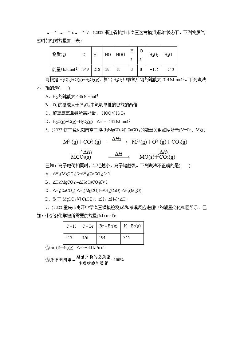 2023年高考化学一轮复习 考点17 化学反应的热效应 模拟测试 (解析版)2023年高考化学一轮复习第3页