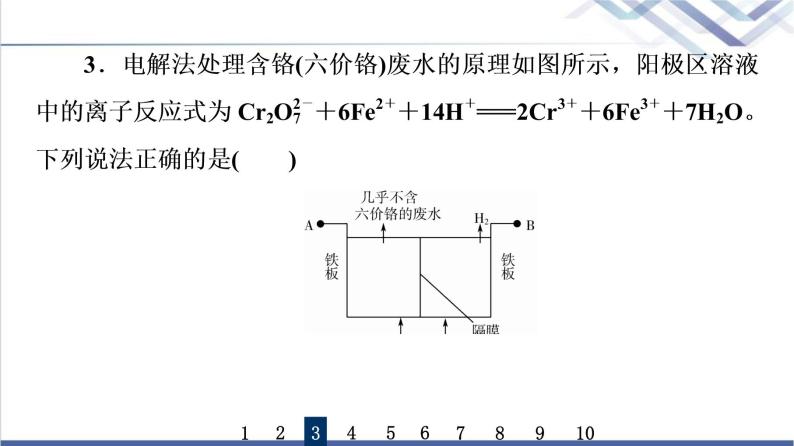 鲁科版高考化学一轮总复习课时质量评价17电能转化为化学能——电解池金属的腐蚀与防护课件08