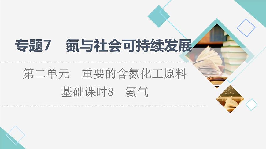 蘇教版高中化學(xué)必修二專題7第2單元基礎(chǔ)課時8氨氣課件第1頁
