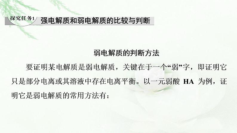 苏教版高中化学选择性必修1专题3第1单元能力课时7弱电解质的电离平衡课件04