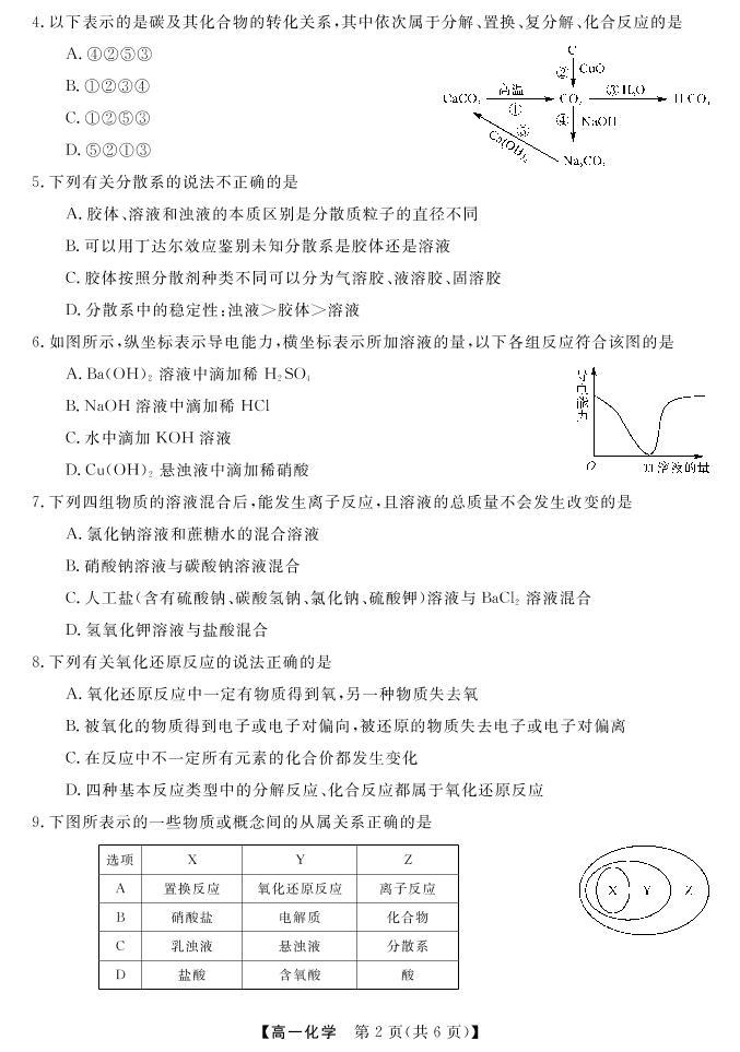 山西省长治市、忻州市2022-2023学年高一化学上学期10月月考试题（PDF版附解析）02