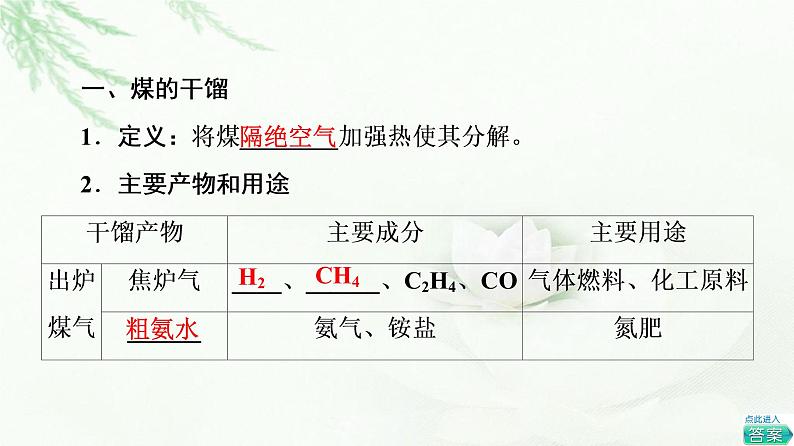 鲁科版高中化学必修第二册第3章第2节基础课时15煤的干馏与苯课件第4页