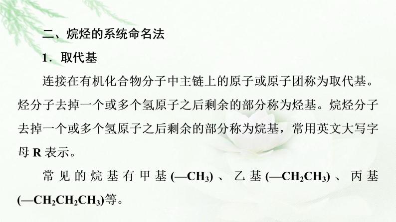 鲁科版高中化学选择性必修3第1章第1节基础课时2有机化合物的命名课件06