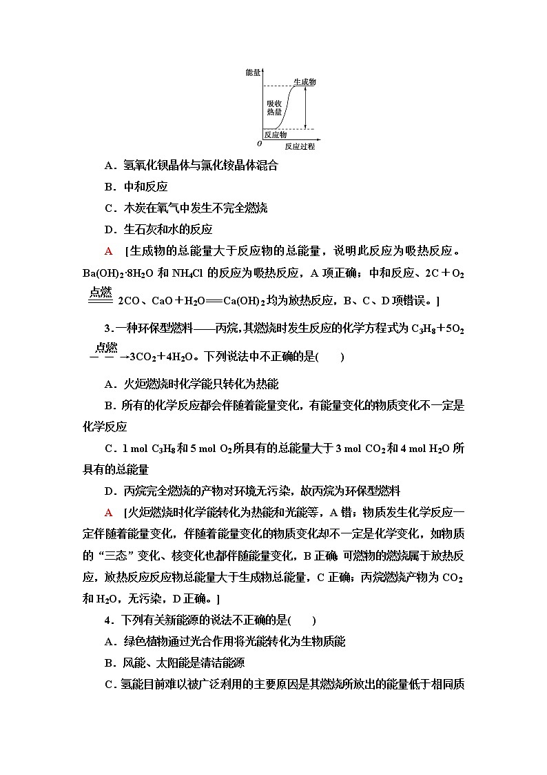 人教版高中化学必修第二册基础课时落实7化学反应与热能含答案 试卷02