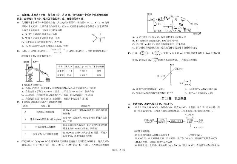 2021桃江县一中高三上学期期中考试化学试题(可编辑)PDF版缺答案第2页