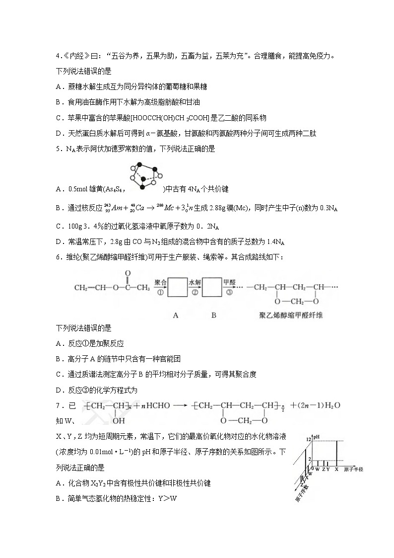 2020濱州高三三模考試化學(xué)試題含答案第2頁