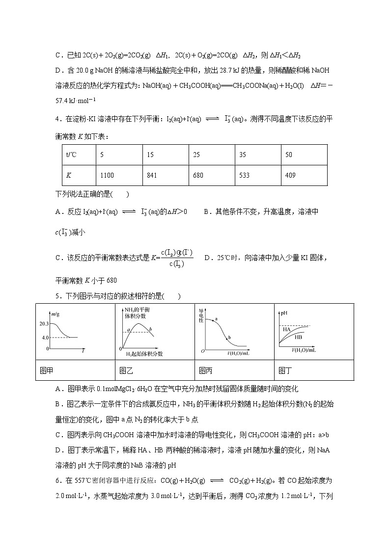 2021淮北树人高级中学高二第三阶段考试化学试卷含答案第2页