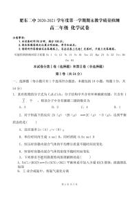 2021肥东县二中高二上学期期末考试化学试题PDF版含答案