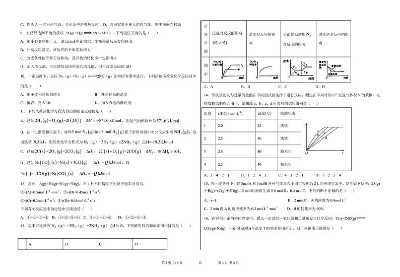 2020-2021学年度高二化学半期考试卷第2页