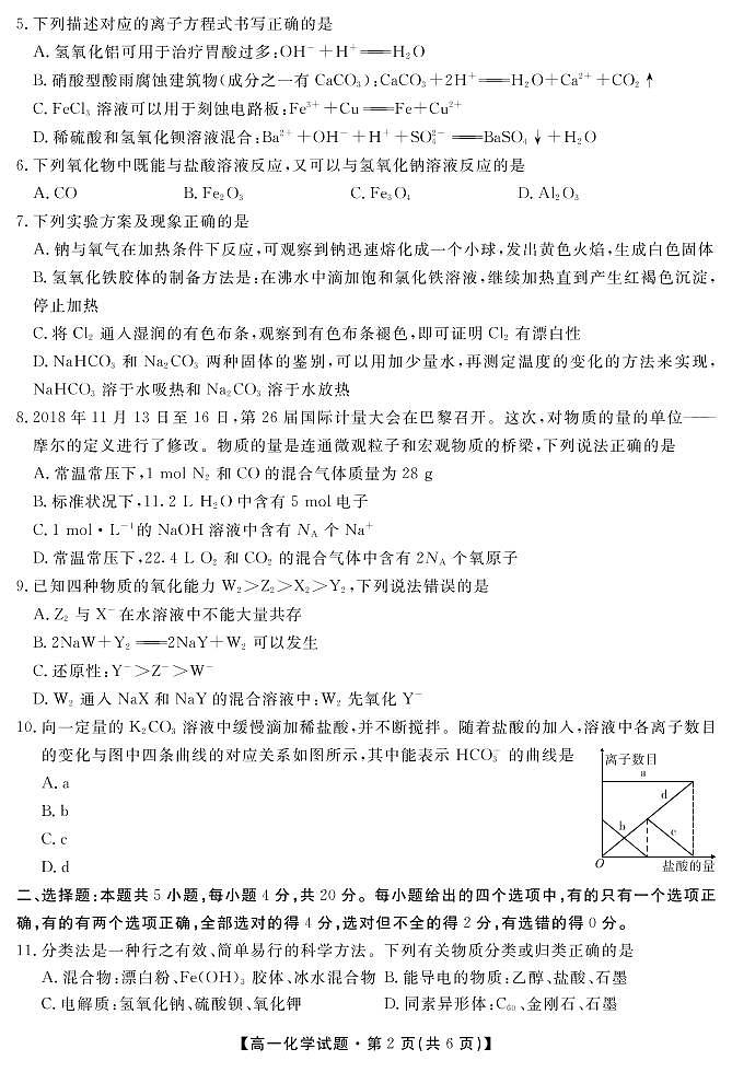 化学试卷第2页