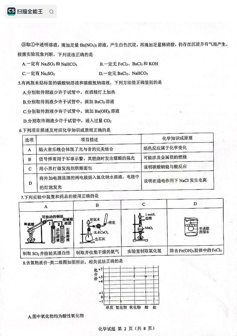 黑龙江省齐齐哈尔部分学校2022-2023学年高三上学期10月月考化学试题PDF版无答案第2页