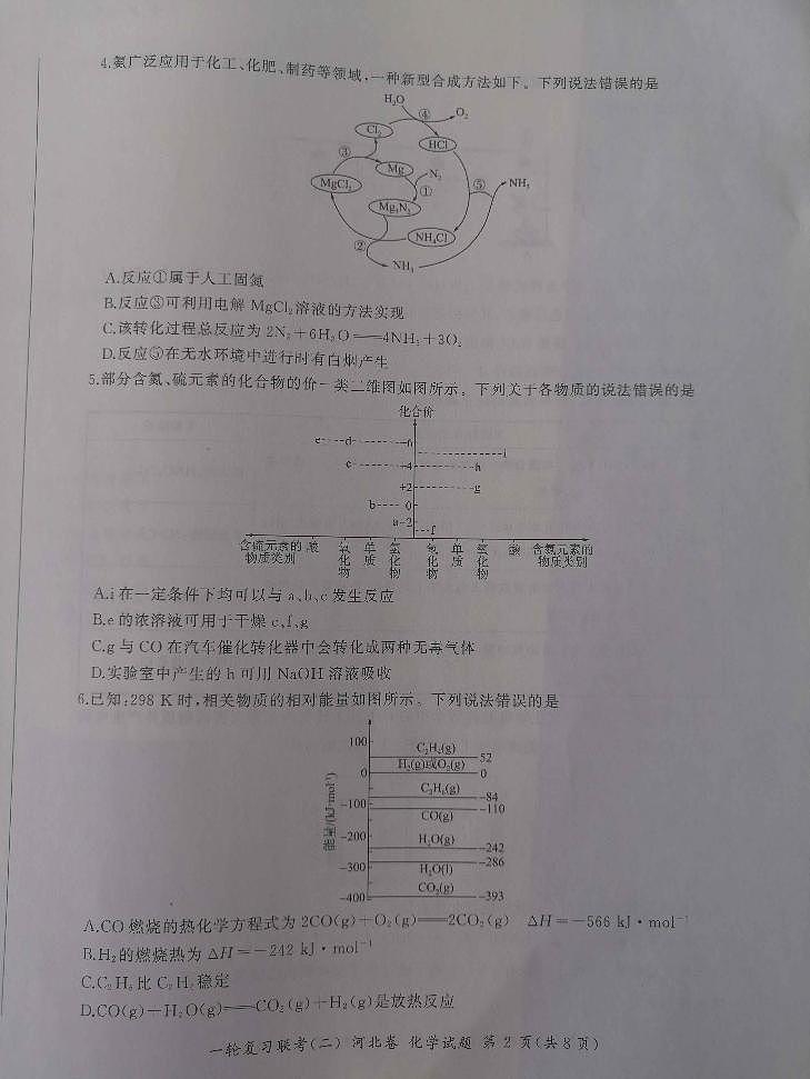 河北省2023届高三一轮复习联考(二)高三化学试题第2页