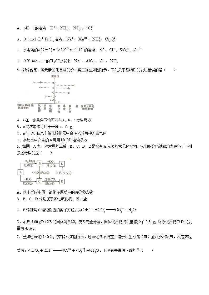 湖南省部分市(州)学校2022-2023学年高三上学期第一次复习联考(二)化学试题(含答案)第2页