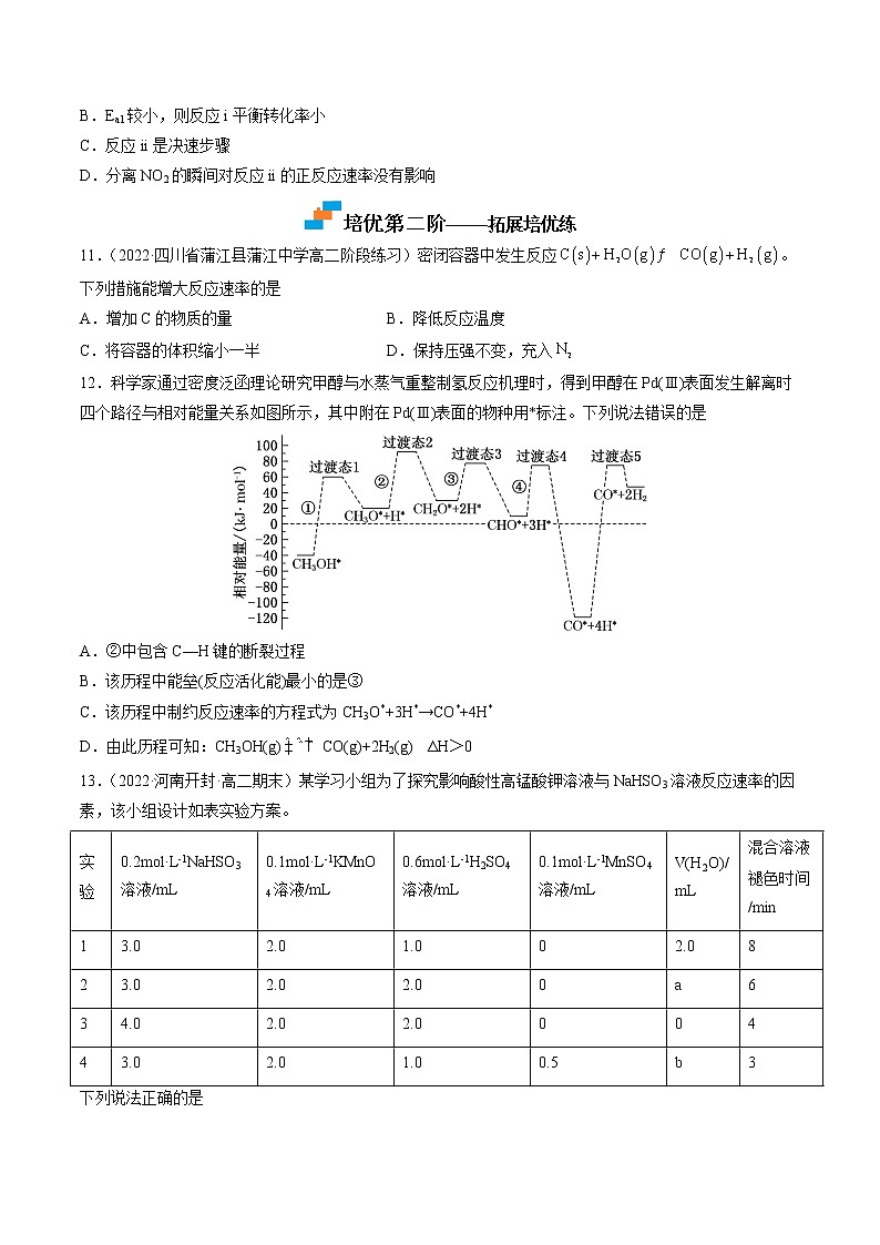 【培优分级练】高中化学(人教版2019)选择性必修第一册 2.1.2《影响化学反应速率的因素活化能》同步分级练(原卷版)第3页