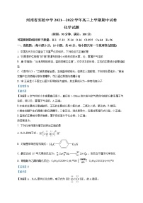 2022河南省实验中学高三上学期期中考试化学含解析