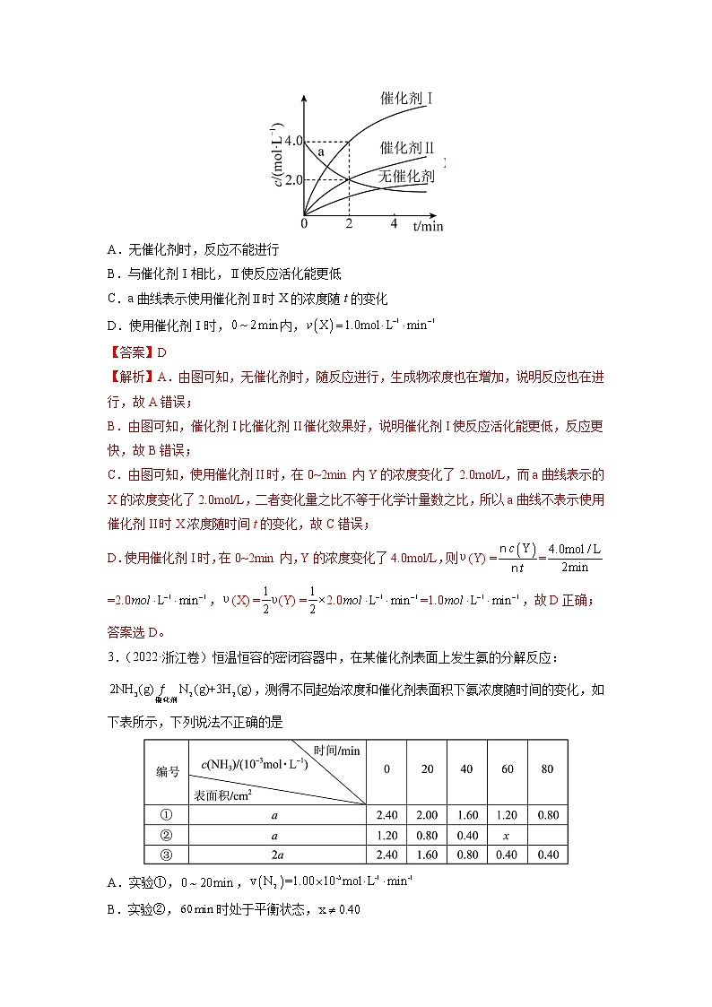 【三年高考真题】最新三年化学高考真题分项汇编——专题09《反应速率、化学平衡》( 2023新高考地区专用)02