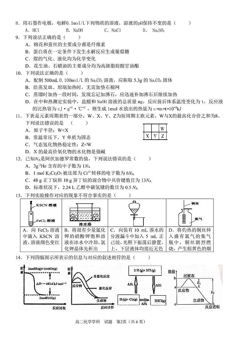 化学试卷第2页