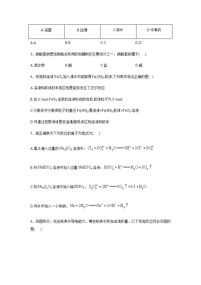 河南省周口市太康县2022-2023学年高一上学期期中质量检测化学试题(Word版含答案)第2页