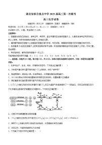 2023武汉部分重点中学（六校）高三上学期第一次联考化学试卷含答案
