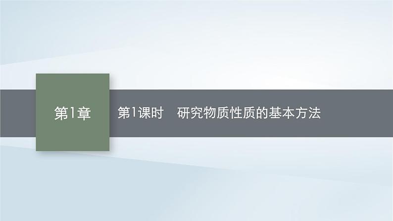 鲁科版高中化学必修第一册第1章认识化学科学第2节研究物质性质的方法和程序第1课时研究物质性质的基本方法课件第1页