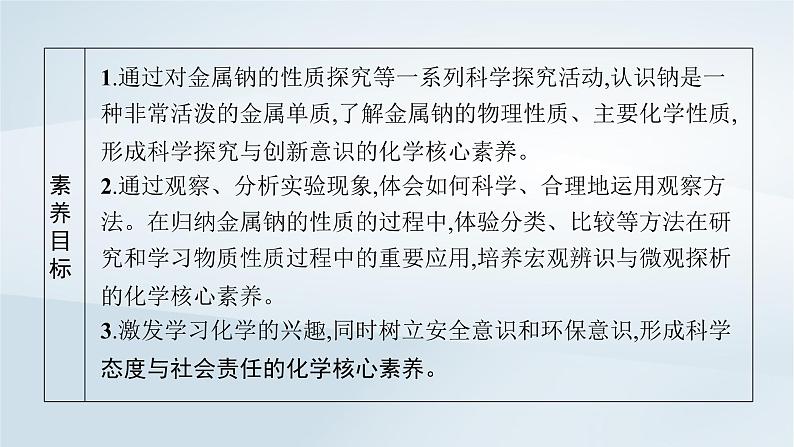 鲁科版高中化学必修第一册第1章认识化学科学第2节研究物质性质的方法和程序第1课时研究物质性质的基本方法课件第3页