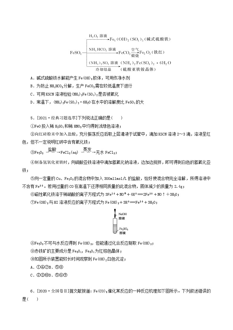 全国通用高考化学一轮复习专练14铁铜及其化合物含答案第2页