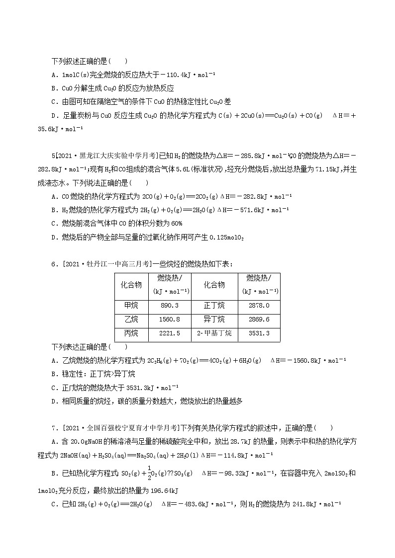 全国通用高考化学一轮复习专练28热化学方程式的书写及正误判断含答案02