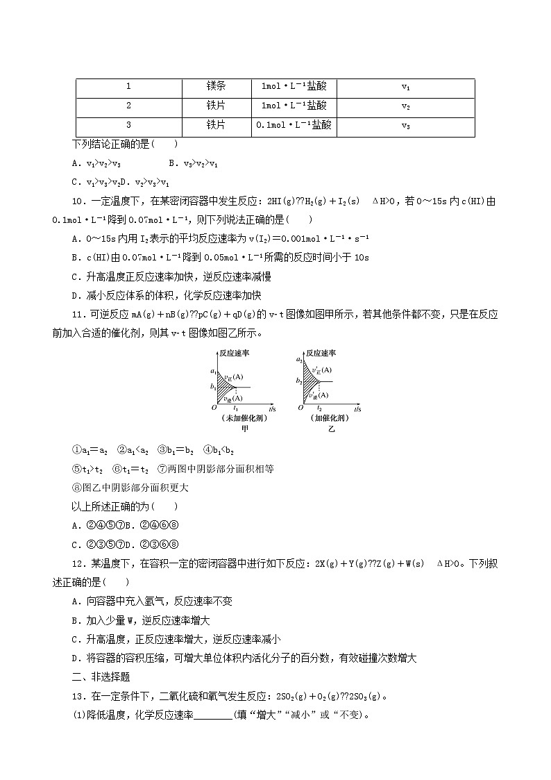 人教版高考化学一轮复习课时作业20化学反应速率含答案第3页