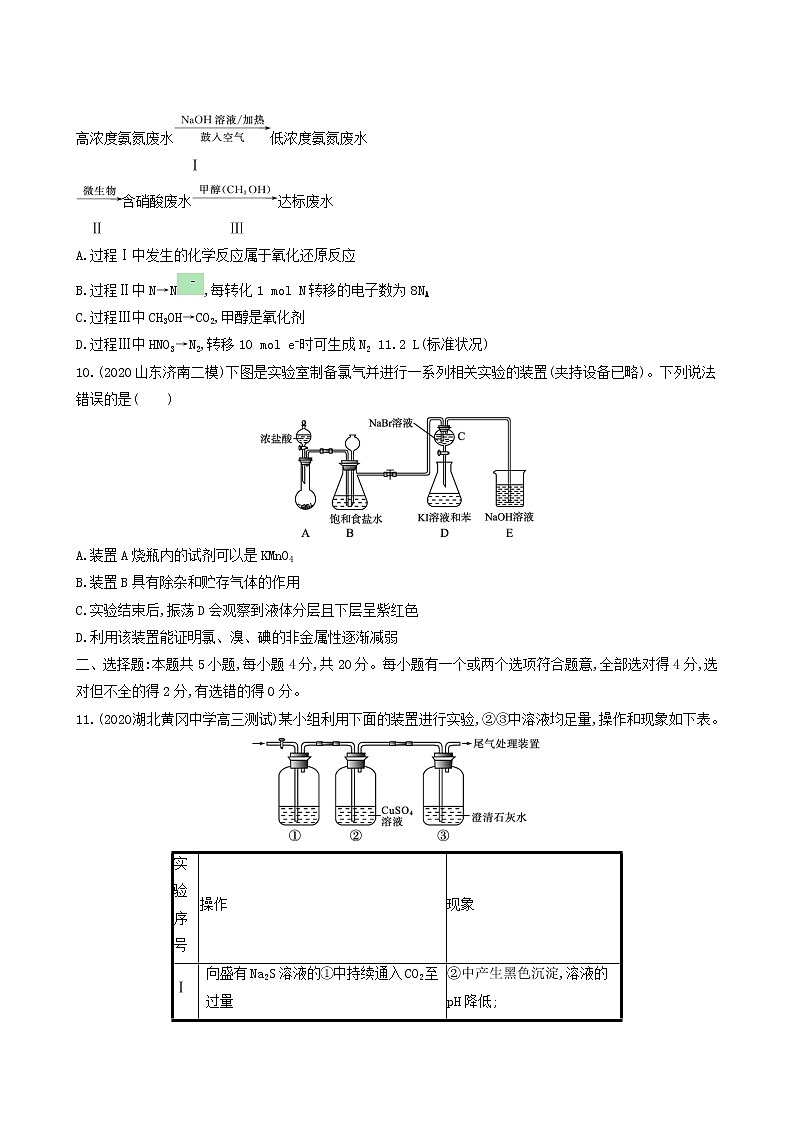 人教版高考化学一轮复习单元练4非金属及其化合物含答案03