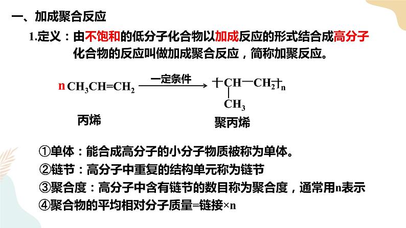 5.1 合成高分子的基本方法课件 下学期高二化学人教版(2019)选择性必修03