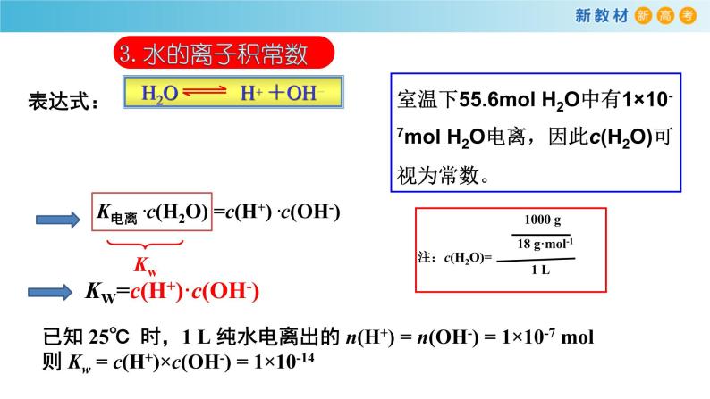 高中化学人教版2019选择性必修1 3.2.1 水的电离 课件06