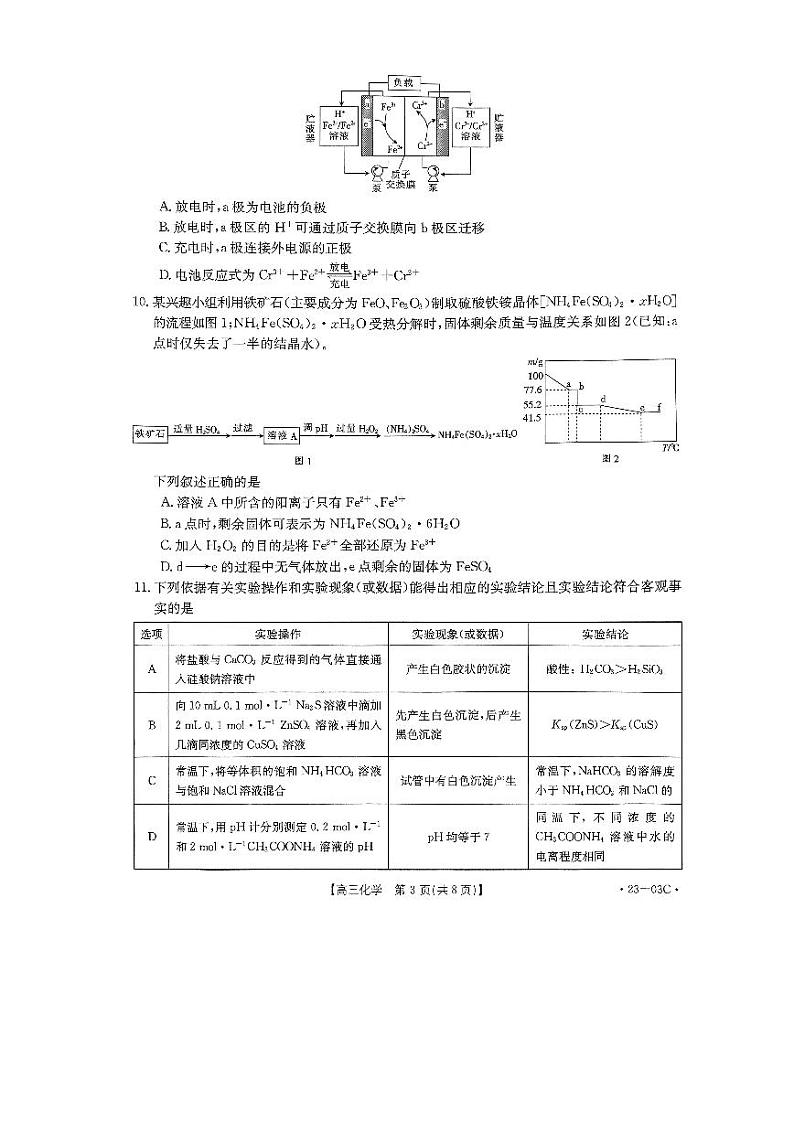 河南省创新发展联盟2022-2023学年高三上学期开学摸底考试化学试题含答案(2022.8)第3页