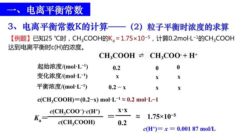 人教版选择性必修一 3.1.3 电离平衡常数 课件第8页