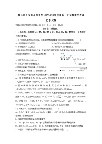 河南省驻马店开发区高级中学2022-2023学年高二上学期期中考试化学试题（Word版含答案）