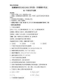 2023维吾尔自治区喀什地区伽师县高一上学期11月期中考试化学试题含答案