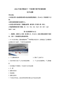 广西2022-2023学年高一化学上学期期中质量检测试题（Word版附答案）