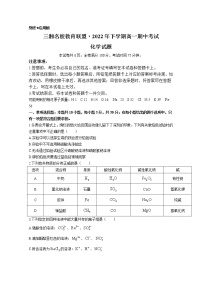 湖南省三湘名校教育联盟2022-2023学年高一化学上学期期中联考试卷（Word版附解析）